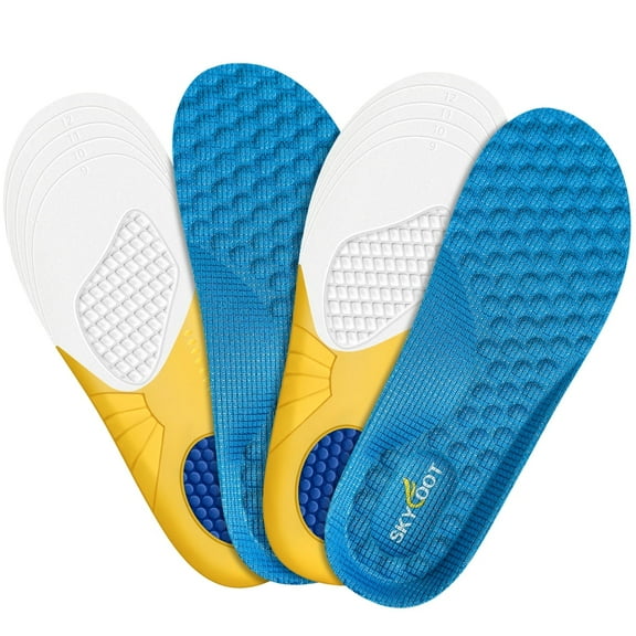 Skyfoot 2 Pairs Kids Shoe Inserts, Breathability Soft Cushioning Children's Sports Athletic Replacement Insoles for Childs' Worn Insert, Sweaty Feet, Shoes' Comfort Fit
