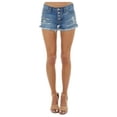 thumbnail image 1 of Skyhi Women's BLUE Denim Jean Shorts cut-off distressed 4B SIZE 10, 1 of 1