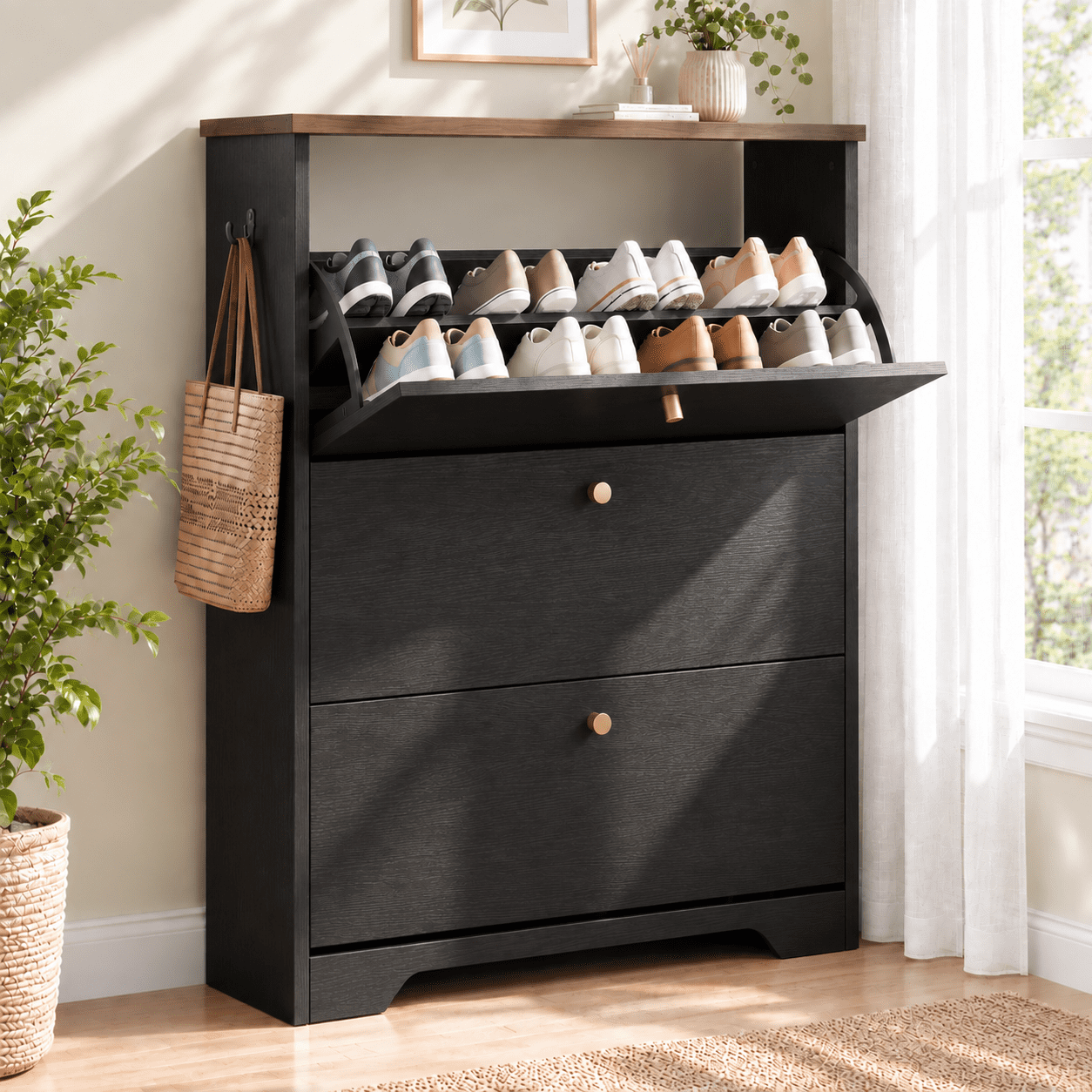 Shoe Rac Png Skyhill Shoe Cabinet with 3 Flip Drawers,Freestanding Shoe Storage ...