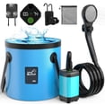 thumbnail image 1 of Skyhot 7800mAh Battery Powered Portable Bath Shower Kit with Foldable 5 Gallon Bucket for Hiking/Travel/Car/Pet Washing, 1 of 9