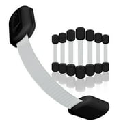 Skyla Homes Furniture Strap Lock, Multipurpose Adjustable Straight Elongated Adhesive Child Safety Strap Lock, Black, 8 Pack