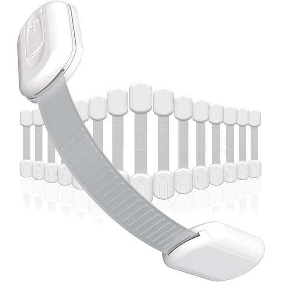Skyla Homes Child Lock- Adjustable, Adhesive, Child Lock I Child Safety Lock I White I 16 Pack