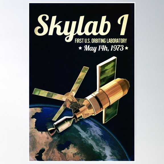 Skylab 1 Space Laboratory Poster Wall Art, Modern Wall Decor, 8x12 UNFRAMED
