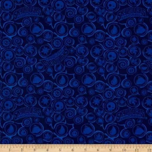 Skylander Icons Navy Blue 100% Cotton Fabric Sold by the Yard