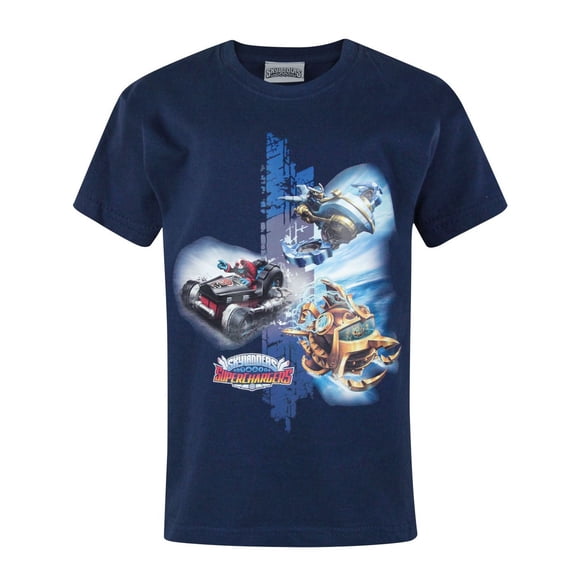 Skylanders Superchargers Boys Blue Short Sleeved T-Shirt | 3-4 Years | Made by Vanilla Underground