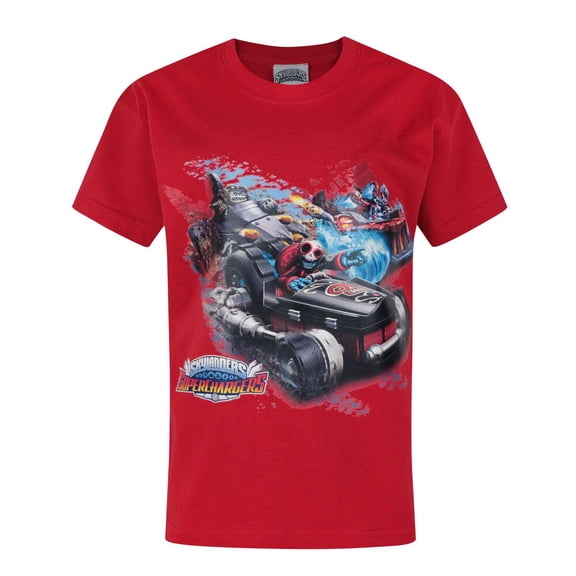 Skylanders Superchargers Drive Boys Red Short Sleeved T-Shirt | 3-4 Years | Made by Vanilla Underground