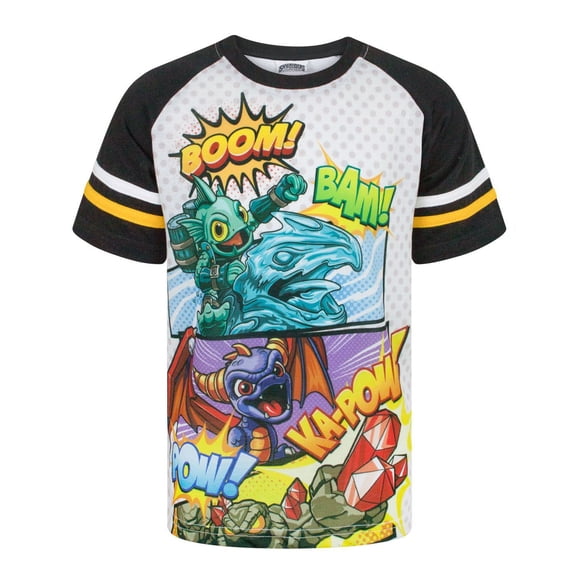 Skylanders Boom Boys Yellow Raglan Short Sleeved T-Shirt | 3-4 Years | Made by Vanilla Underground