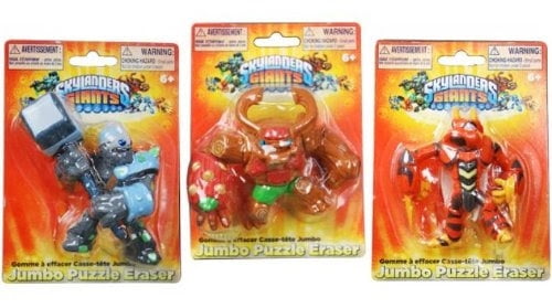 Skylanders Giants 3D Jumbo Puzzle Eraser set of 3 : Crusher, Tree Rex and Swarm