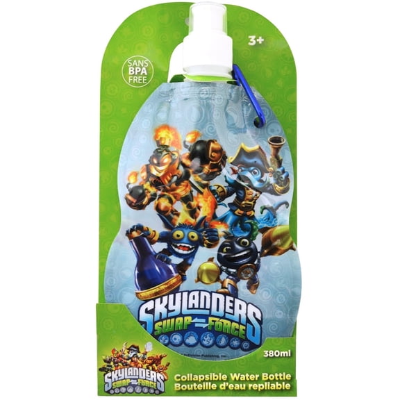 Skylanders Swap Force Collapsible Water Bottle 380ml Sans BPA & Leak Free