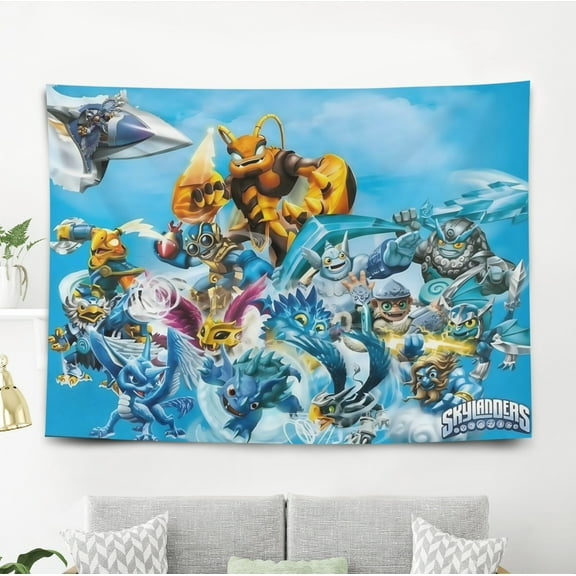 Skylanders Swap Force Tapestry for Teen Girls Bedroom Aesthetic Wall Hanging Art Poster for Kids Living Room College Dorm Home Decor Arts, 80 x 60 inch