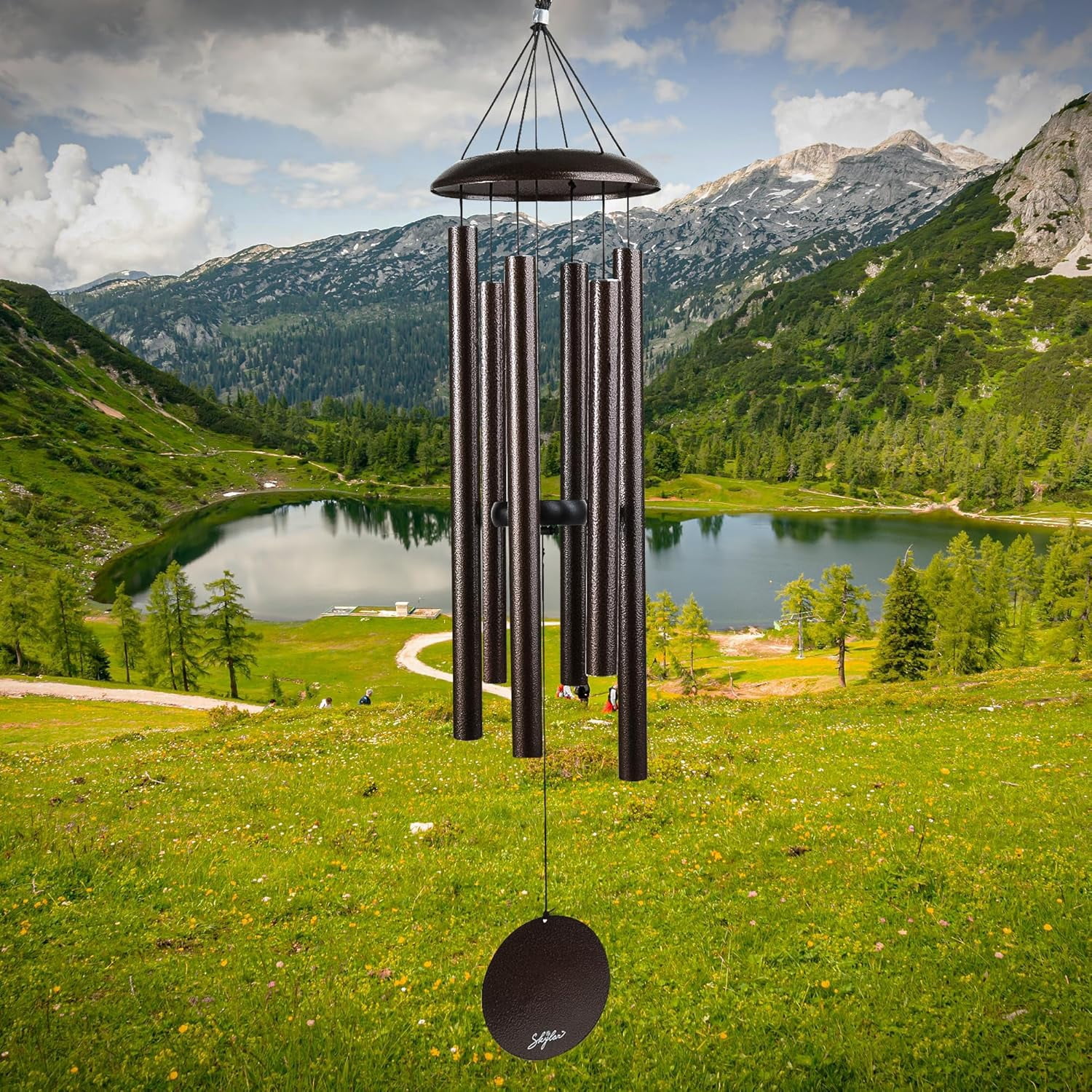 Skylar Aluminum Wind Chimes 38'' WindChimes for Outdoors, Brushed Copper Bells, Garden Patio Lawn Inspirational and Memorial Wind Deck Porch 6 Tuned Deep Tubes for Soothing Rich Sweet Relaxing Tones