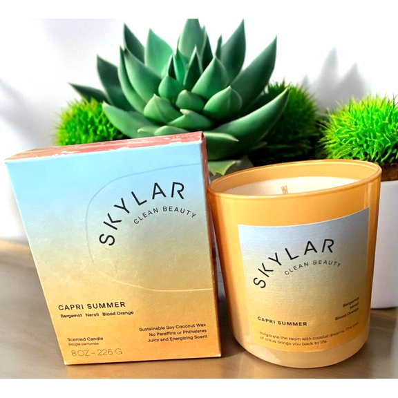 Skylar Capri Summer Candle, 8 Oz. Scented Candles USA Made & Hand-Poured