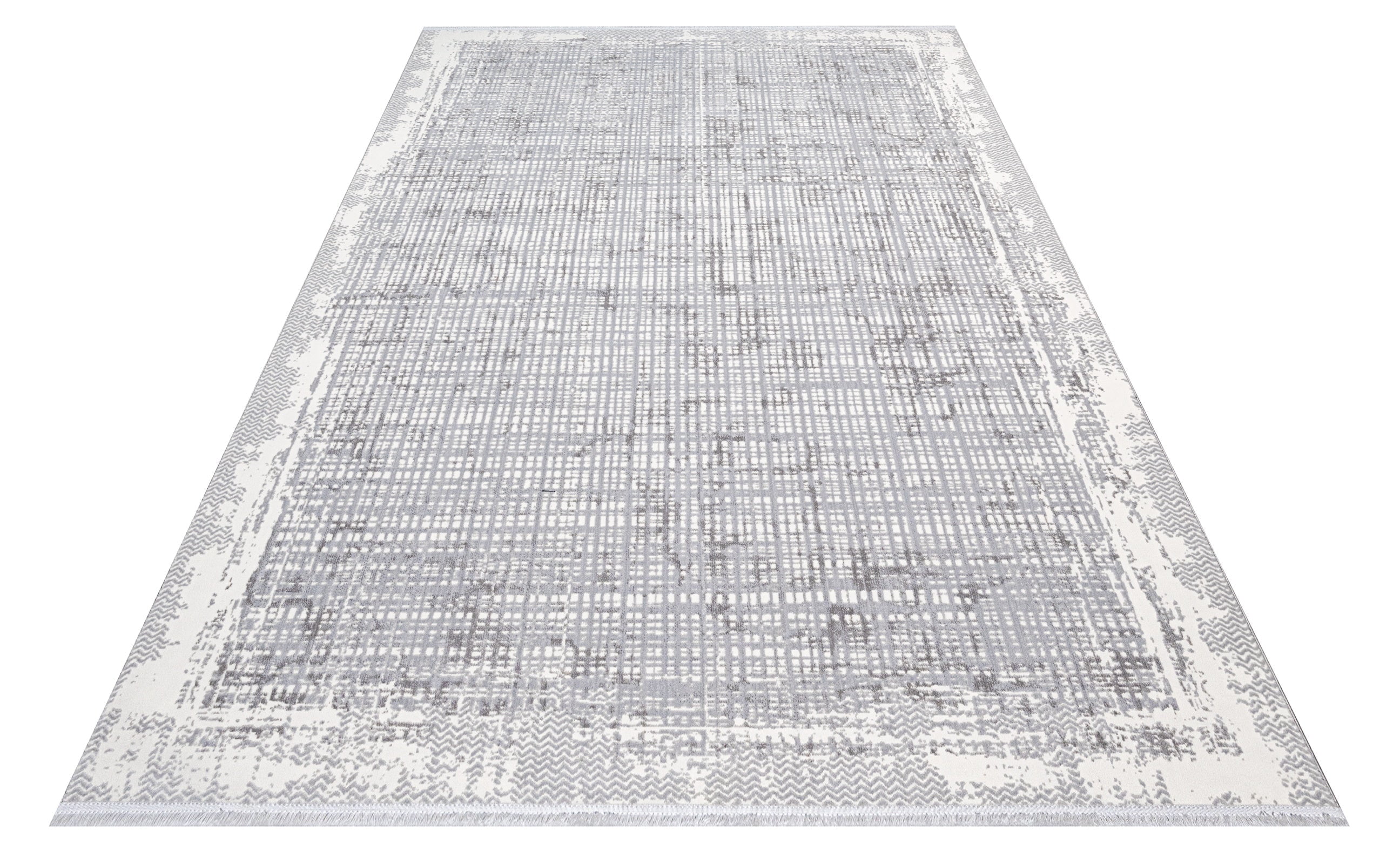 Skylar Grey Striped Polyester Area Rugs for Living Room Jacquard ...