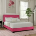 thumbnail image 1 of Skylar Nailhead Trim Upholstered Full Platform Bed, Pink, 1 of 18