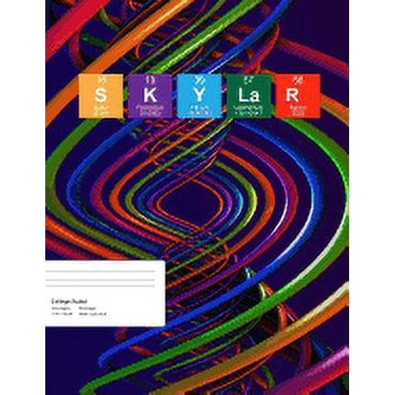 Skylar: Skylar Composition Notebook, Personalised Name Notebook, Periodic Table Style Science Fan Notebook, Future Chemist Notebook, 7.44 x 9.69 College Ruled Paper With 200 Pages (Paperback)