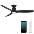 thumbnail image 1 of Skylark 54" Matte Black Integrated LED Smart Flush Mount Ceiling Fan with Remote Control, 1 of 3