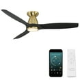 thumbnail image 1 of Skylark 54" Soft Brass/Matte Black Integrated LED Smart Flush Mount Ceiling Fan with Remote Control, 1 of 7