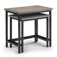 thumbnail image 1 of Simpli Home Skyler 25 inch Wide Solid Mango Wood Industrial 2 Pc Nesting Side Table in Dark Cognac Brown, 1 of 3