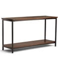 thumbnail image 1 of Simpli Home Skyler 54 inch Wide Solid Mango Wood Industrial Console Sofa Table in Dark Cognac Brown, 1 of 6