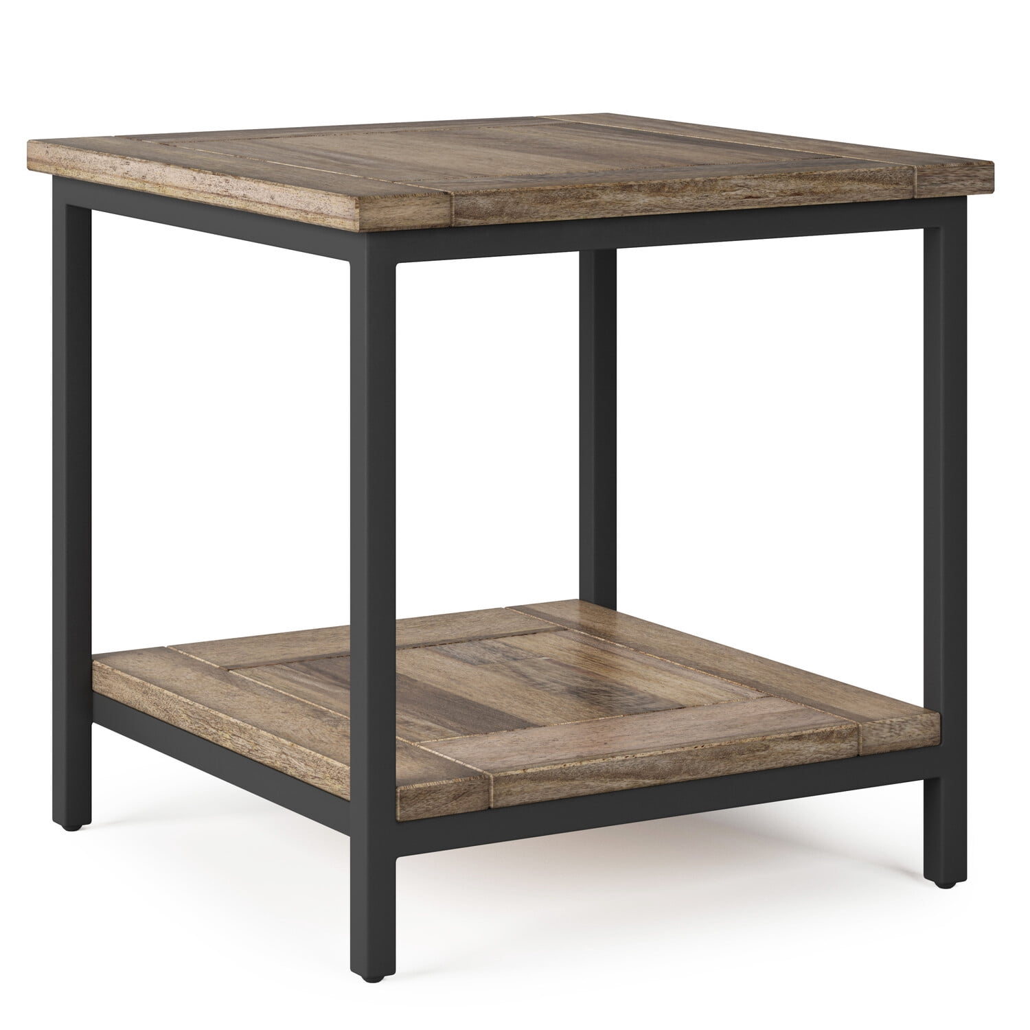 Skyler SOLID MANGO WOOD and Metal 22 inch Wide Square Industrial End ...