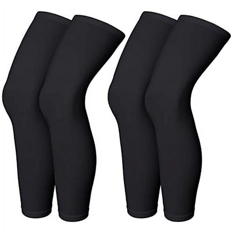 Skylety Compression Leg Sleeve Full Length Leg Sleeves Sports Cycling Leg  Sleeves for Men Women, Running, Basketball (4 Pieces,Black,M)
