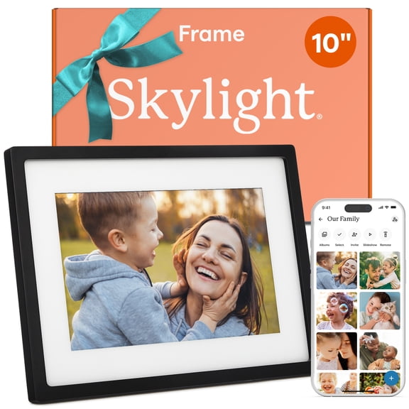 Open Box Skylight 10" Digital Picture Frame, 8GB WiFi Touchscreen Photo Frame with Email Sharing and Cloud Storage, Adjustable Orientation - Black