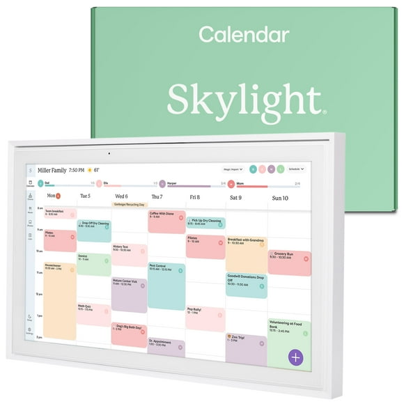 Skylight 15 inch All-in-One Touchscreen Family Calendar and Chore Chart Wall Calendar, White