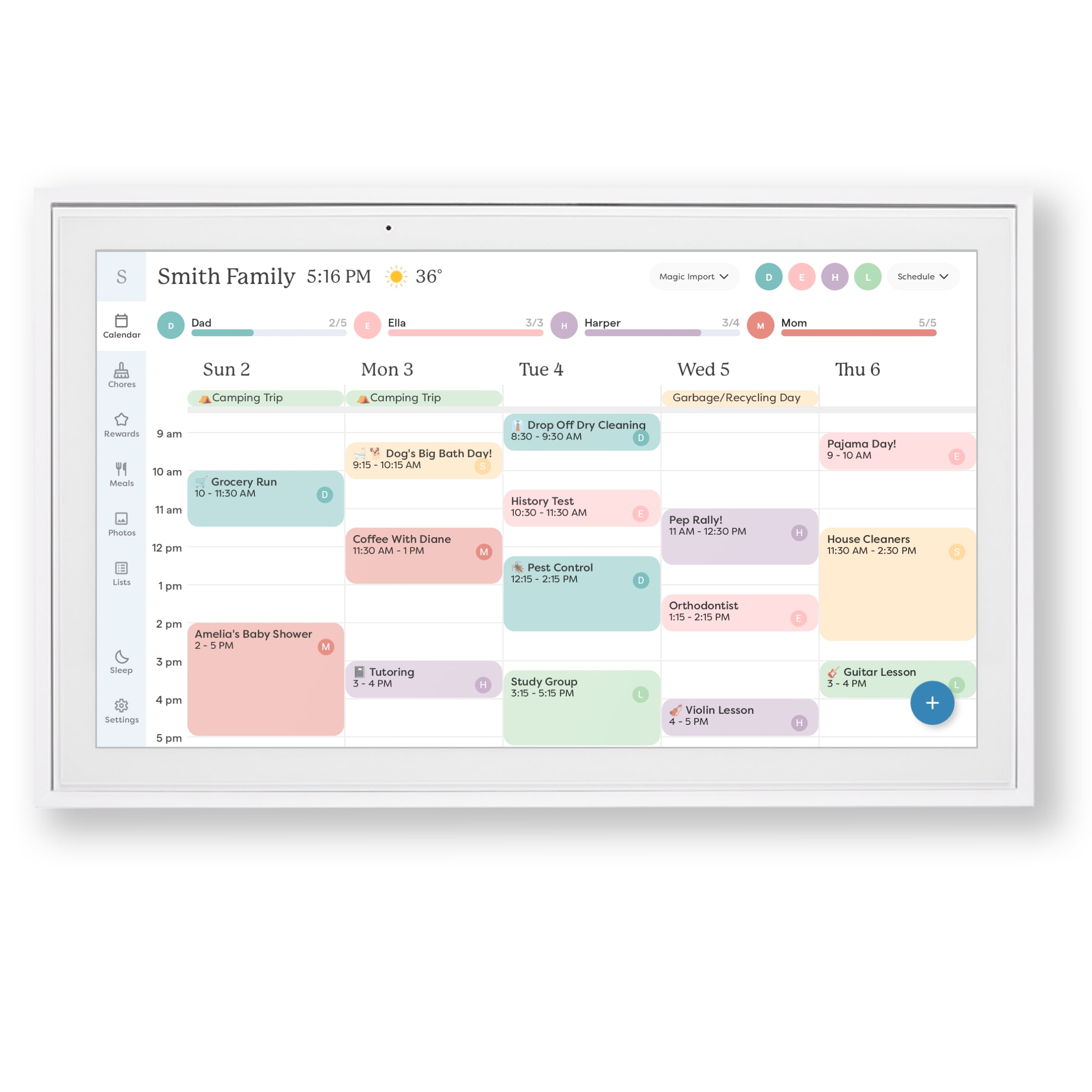 Skylight 15 Inch All-In-One Touchscreen Family Calendar and Chore Chart
