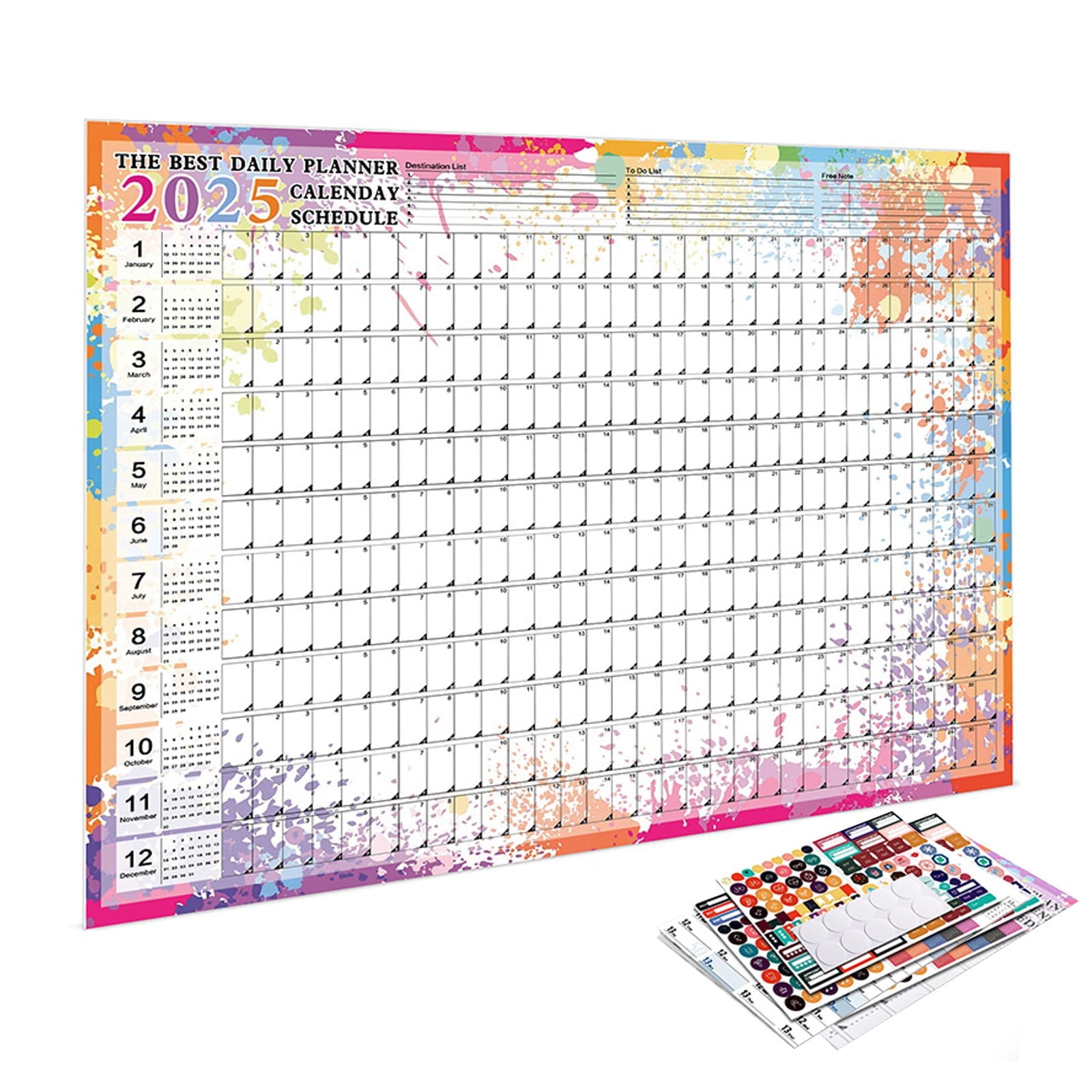 Skylight Calendar 27 Inch,2025 Calendar,Big Ass Calendar,2025 Foldable