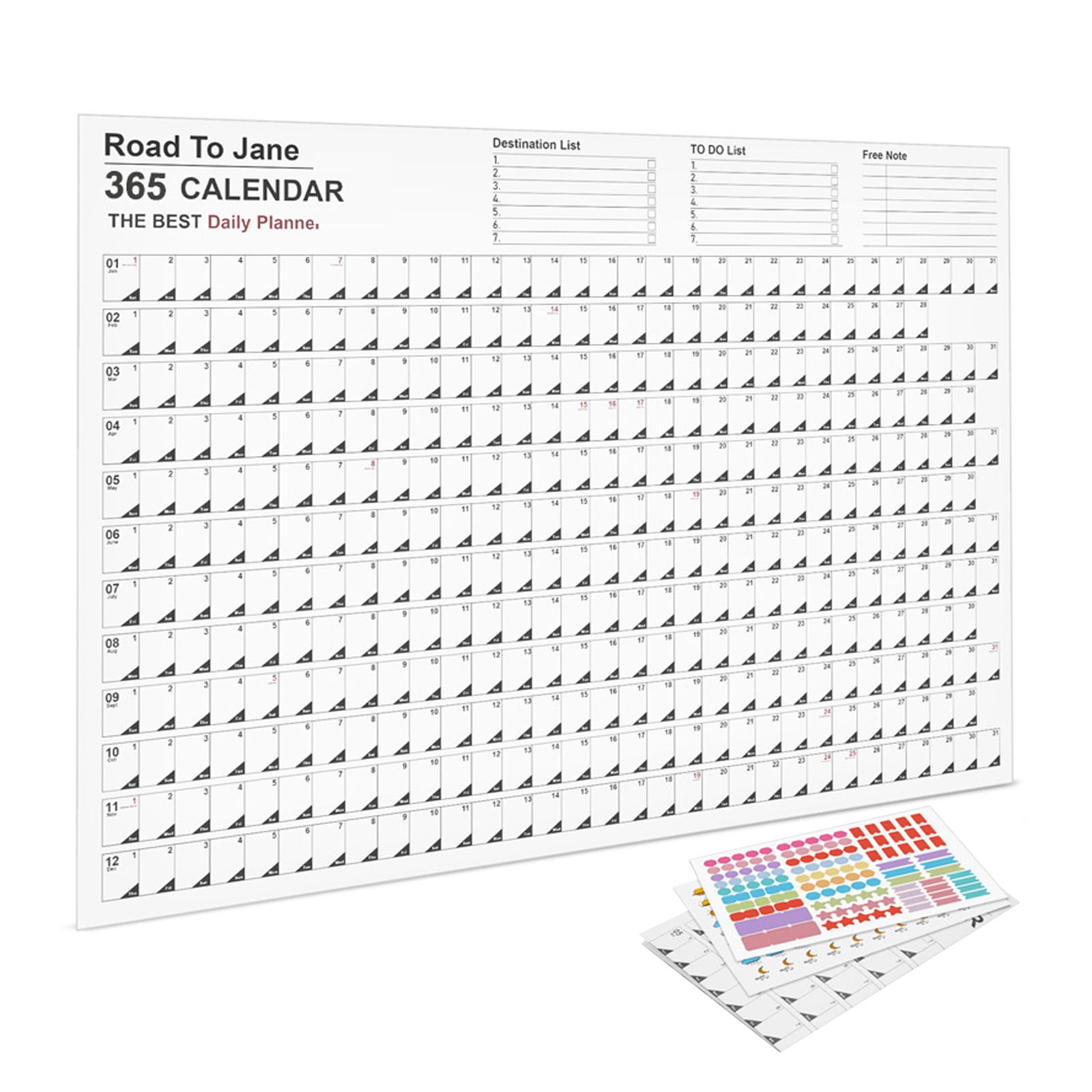 Skylight Calendar 27 Inch,2025 Calendar,Big Ass Calendar,2025 Foldable Wall Calendar Schedule