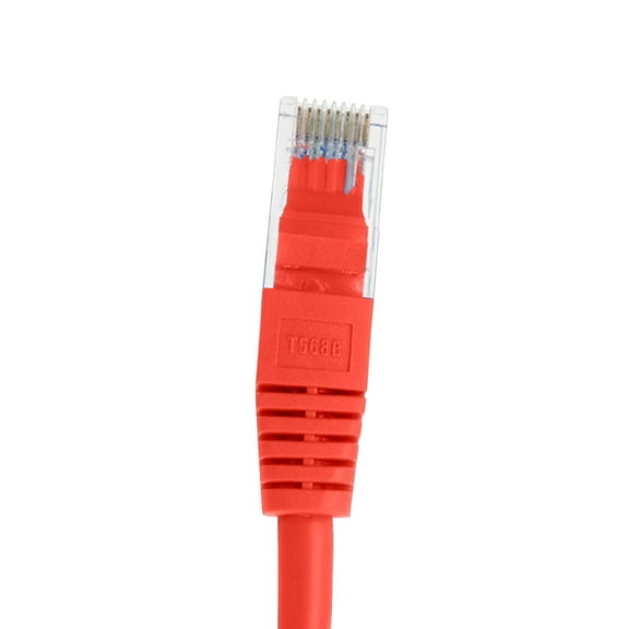 Skyline 8-Conductor 24 AWG RJ45 Cat6 Ethernet Patch Cable (1ft, Red)