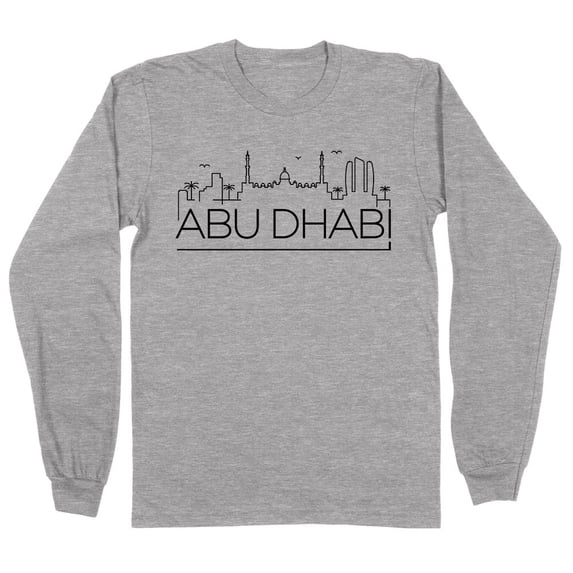 Skyline Abu Dhabi Long Sleeve Shirt Unisex Large Grey