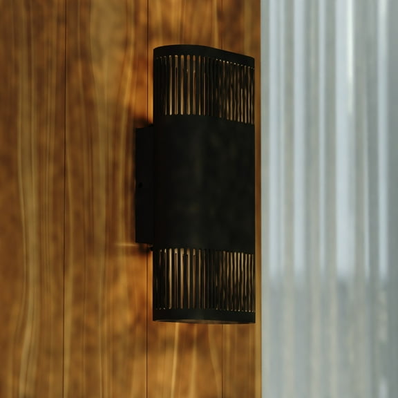Skyline Aluminum 2 Light Integrated LED Textured Black Contemporary Outdoor Wall Sconce