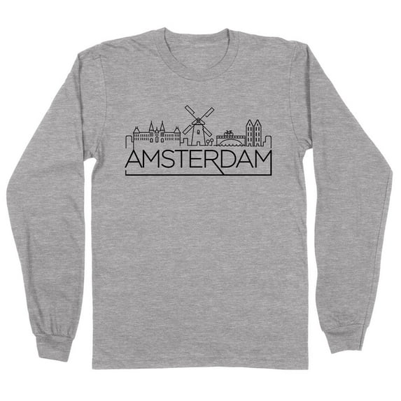Skyline Amsterdam Long Sleeve Shirt Unisex Small Grey