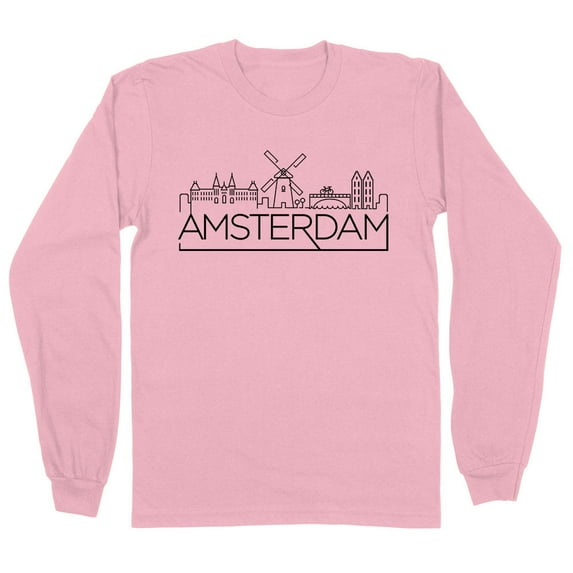 Skyline Amsterdam Long Sleeve Shirt Unisex Small Pink