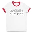 thumbnail image 1 of Skyline Anchorage Ringer Tee Shirt Unisex X-Large White/Red, 1 of 5
