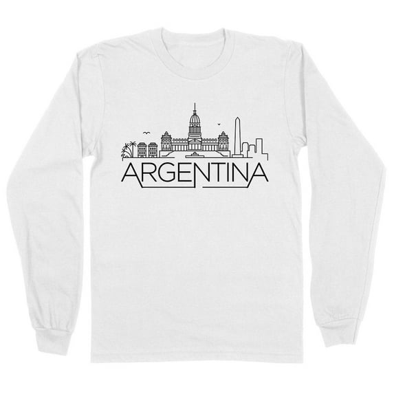 Skyline Argentina Long Sleeve Shirt Unisex Large White