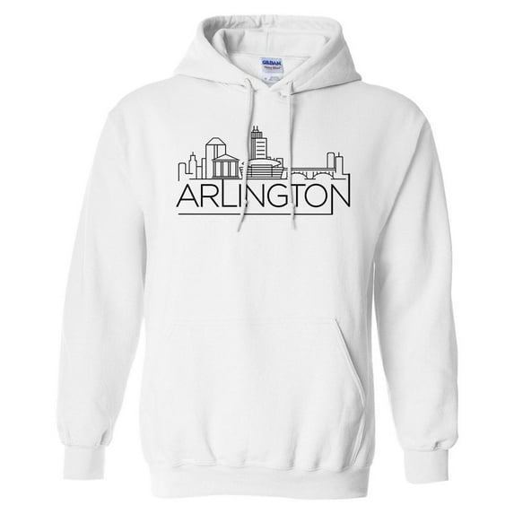 Skyline Arlington Virginia Hoodie Sweatshirt Unisex Large White