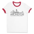 thumbnail image 1 of Skyline Arlington Virginia Ringer Tee Shirt Unisex 2X-Large White/Red, 1 of 5