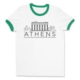 thumbnail image 1 of Skyline Athens Greece Ringer Tee Shirt Unisex X-Large White/Kelly Green, 1 of 5