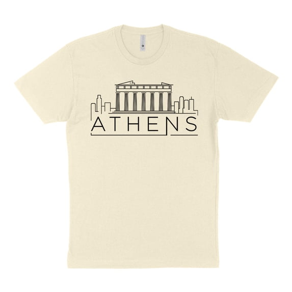 Skyline Athens Greece Shirt Unisex 3X-Large Natural