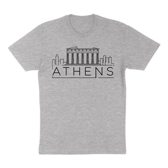 Skyline Athens Greece Shirt Unisex Large Grey