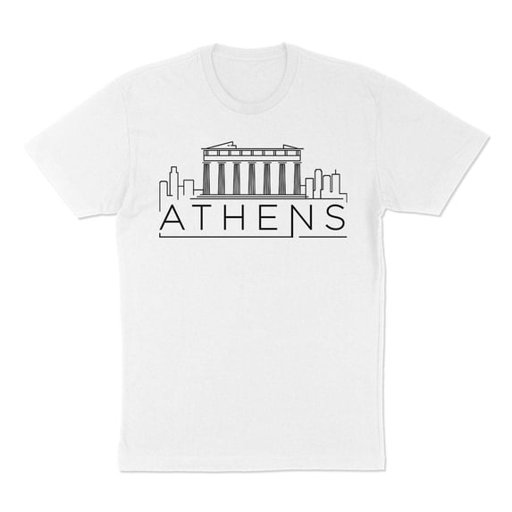 Skyline Athens Greece Shirt Unisex Large White