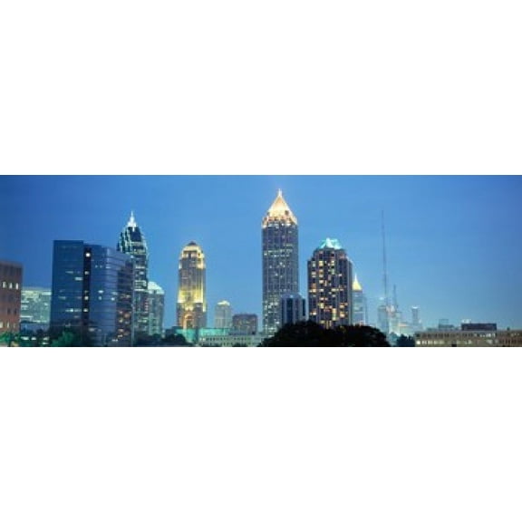 Skyline Atlanta GA USA Poster Print (18 x 6)