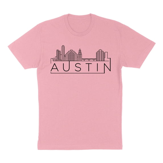 Skyline Austin Texas Shirt Unisex Small Pink