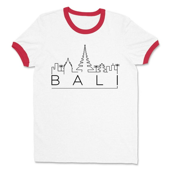 Skyline Bali Ringer Tee Shirt Unisex 2X-Large White/Red