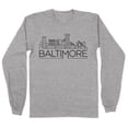 thumbnail image 1 of Skyline Baltimore Maryland Long Sleeve Shirt Unisex Large Grey, 1 of 5