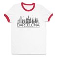 thumbnail image 1 of Skyline Barcelona Ringer Tee Shirt Unisex Large White/Red, 1 of 5