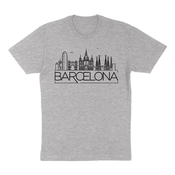Skyline Barcelona Shirt Unisex X-Large Grey