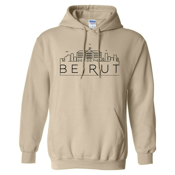 Skyline Beirut Lebanon Hoodie Sweatshirt Unisex Medium Sand